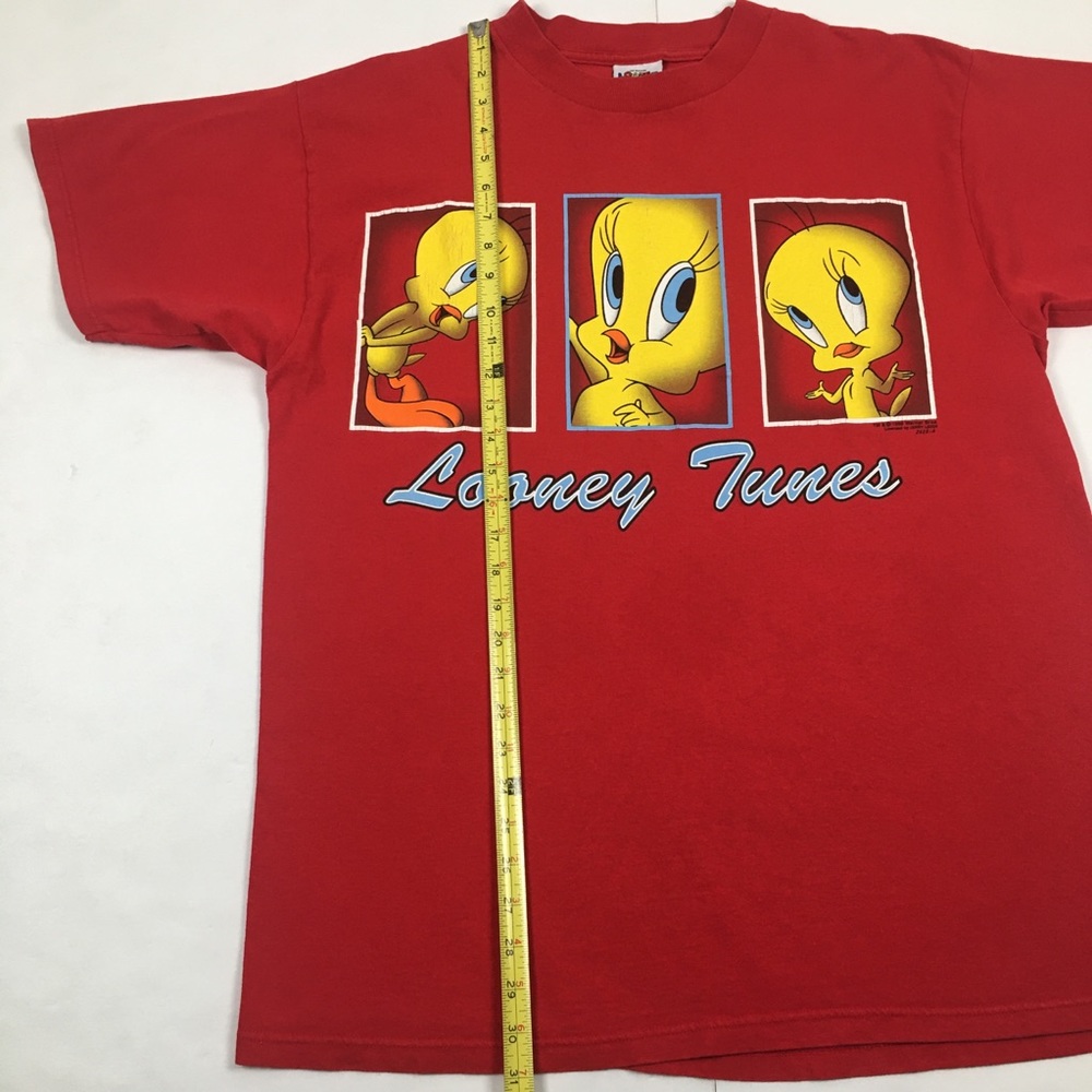 Vintage Looney Tunes Tweety Bird Graphic T-Shirt Red Cartoon 90s Warner Bros. - Picture 9 of 15